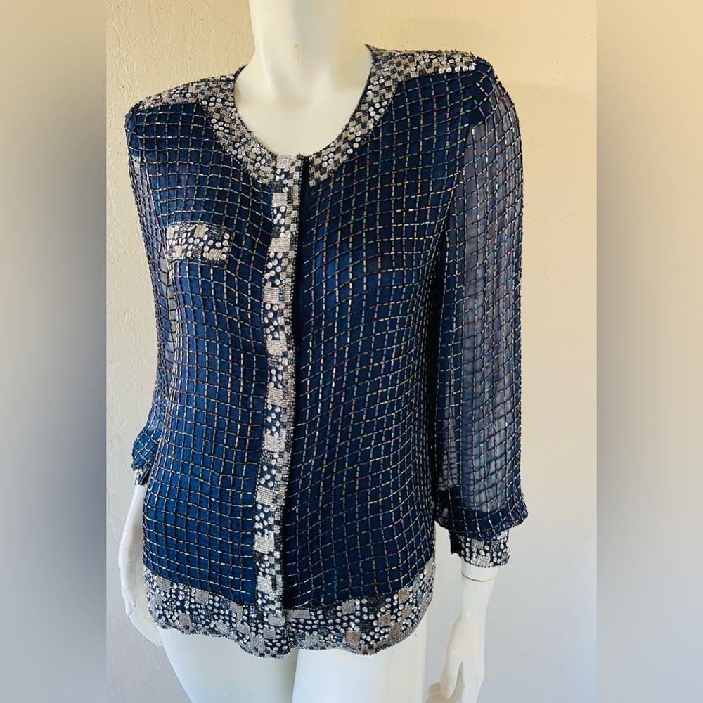 Vintage 80’s Heavily Beaded Coat Top